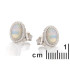 Orecchini con opale ovale e ossido di zirconio, in argento 925 rodiato