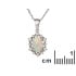 Opal ve zirkonyum oksitli Kolye ucu, rodyum kaplama gümüş 925, 1,3+0,5 cm