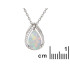 Opal ve zirkonyum oksitli Kolye ucu, 925 rodyum kaplama gümüş, yükseklik 1,2 cm