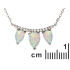 Collier avec opale navette et oxyde de zirconium, argent rhodié 925, 40 + 3 cm