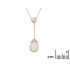 Ciondolo con goccia opale bianco, in argento 925 rodiato, altezza 2,5 cm