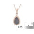 Hanger met doublet blauwe opaal, in 925 gerhodineerd zilver, hoogte 1,2 cm