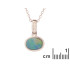 Hanger met doublet blauwe opaal, in 925 gerhodineerd zilver, hoogte 0,6+0,6 cm