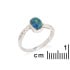 Ring met ovaal Australisch doublet blauwe opaal, in gerhodineerd zilver 925