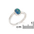 Ring mit ovalem australischem Doublet-Blauopal, aus rhodiniertem Silber 925