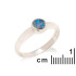 Anillo con doblete australiano redondo de ópalo azul, en plata 925 rodiada