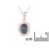 Ciondolo con doppietto opale blu, in argento 925 rodiato, altezza 1,2+0,6 cm