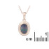 Hanger met doublet blauwe opaal, in 925 gerhodineerd zilver, hoogte 1,2+0,6 cm