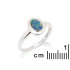 Bague avec opale bleue doublet d'Australie ovale, en argent rhodié 925