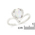 Ring met ovale opaal en zirkoniumoxide, in gerhodineerd zilver 925