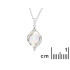 Ciondolo con opale e ossido di zirconio, in argento 925 rodiato, altezza 1,7 cm