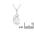 Ciondolo con opale bianco ovale, in argento 925 rodiato, altezza 1,5+0,6 cm