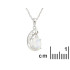 Hanger met ovale witte opaal, in 925 gerhodineerd zilver, hoogte 1,5+0,6 cm