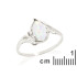 Ring mit Tropfen aus natürlichem weißem Opal aus Australien, aus rhodiniertem Silber 925