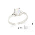 Ring with natural white opal from Australia oval, in rhodium silver 925