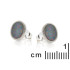 Boucles d'oreilles avec opale bleue doublet ovale, en argent rhodié 925