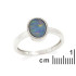 Ring mit ovalem australischem Doublet-Blauopal, aus rhodiniertem Silber 925