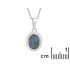 Pendentif opale doublet et oxyde de zirconium, argent rhodié 925, hauteur 1 cm