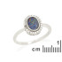 Ring met ovaal doublet opaal en zirkoniumoxide, in gerhodineerd zilver 925