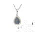 Colgante con doblete de ópalo azul, en plata 925 rodiada, altura 1+0,6 cm