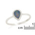 Ring met Australische doublet blauwe opaaldruppel, in 925 gerhodineerd zilver