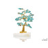 Geluksboom 13 cm met turquoise (105 bloemblaadjes) en Grieks marmer