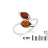 Anello con ambra naturale multicolore del Mar Baltico, realizzato in argento 925 rodiato