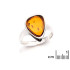 Ring met natuurlijk cognac amber uit de Baltische Zee, gemaakt van gerhodineerd zilver 925