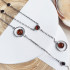 Pulsera con ámbar redondo multicolor, en plata 925 rodiada, longitud 16+3 cm