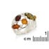Anello con ambra naturale multicolore del Mar Baltico, realizzato in argento 925 rodiato