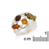 Ring with natural multi-colored amber from the Baltic Sea, in 925 rhodium-plated silver