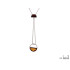 Collana con ambra multicolore, in argento 925 rodiato, lunghezza 50+5 cm