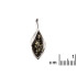 셔틀 그린 앰버 펜던트, 925 로듐 도금 실버, 높이 3.5 cm