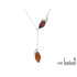 925 rodyum kaplama gümüşten yapılmış, Baltık Denizi'nden gelen doğal çok renkli kehribar kolye