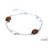 Armband met ovale cognac barnsteen, in 925 gerhodineerd zilver, lengte 18+ 3 cm
