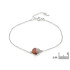Bracelet avec ambre cognac naturel, en argent rhodié 925, longueur 17+3 cm
