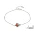 Pulseira com âmbar conhaque natural, em prata 925 banhada a ródio, comprimento 17+3 cm
