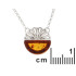 Necklace with cognac amber, in 925 rhodium silver, length 45 + 5 cm