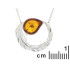 Collier avec ambre cognac, en argent rhodié 925, longueur 46 + 5 cm
