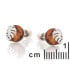 Oorbellen met natuurlijk cognac-amber, in gerhodineerd zilver 925