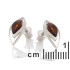 Cercei cu chihlimbar natural cognac, din argint 925 placat cu rodiu