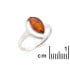 Ring met natuurlijk cognac amber uit de Baltische Zee, gemaakt van gerhodineerd zilver 925