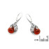 Earrings with natural cognac amber, in aged silver 925