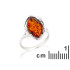 Ring met natuurlijk cognac-amber uit de Baltische Zee-druppel, gemaakt van gerhodineerd zilver 925