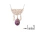 Halsketting met amethist en parels, in 925 gerhodineerd zilver, lengte 42 + 3 cm