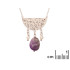 Necklace with amethyst and pearls, in 925 rhodium silver, length 42 + 3 cm