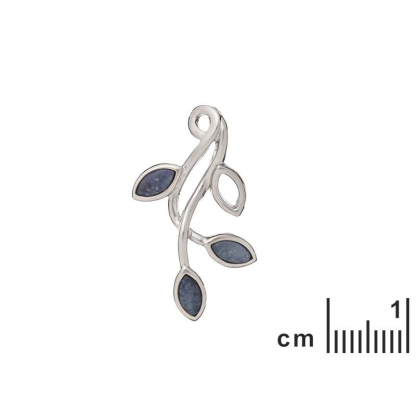 Colgante con doblete de ópalo azul de lanzadera de Australia, en plata 925 rodiada