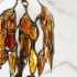 Nachttischlampe aus Messing, Bernstein und Glas, 14x31 cm