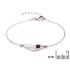 Pulsera mariposa con ámbar coñac, en plata 925 rodiada, longitud 17+3 cm