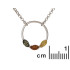 Colier cu chihlimbar multicolor, din argint 925 rodiu, lungime 45 +3 cm